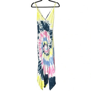 525 America Revolve Tie Dye Handkerchief Hem Maxi Dress‎ size Medium